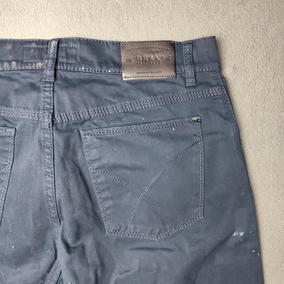 BRAX Pants Mens 32x34 Blue BX Cooper Fancy Regular Fit Perma Blue Stretch Twill - Picture 5 of 15